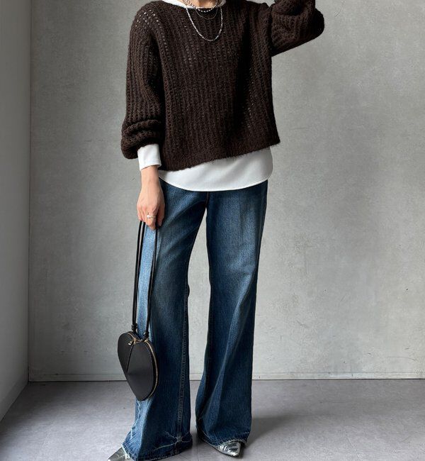  「【WEB限定】メッシュニットプルオーバー＋インナーセット」|ニット・セーター|