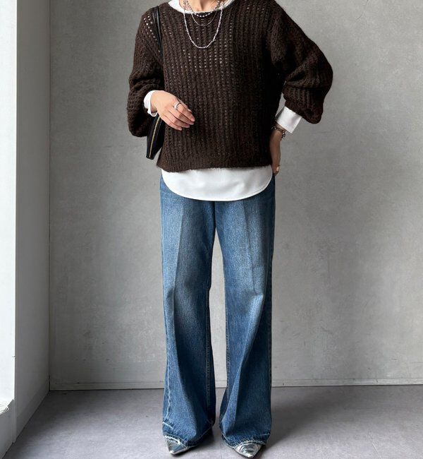  「【WEB限定】メッシュニットプルオーバー＋インナーセット」|ニット・セーター|