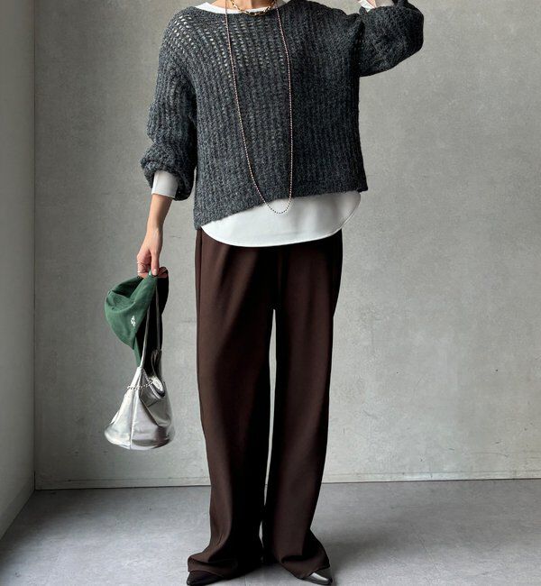  「【WEB限定】メッシュニットプルオーバー＋インナーセット」|ニット・セーター|