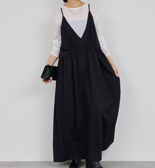  「【スッキリ見え/シーズンレス】ディープVキャミワンピース」|ワンピース|
