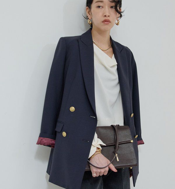  「ピークドラペルジャケット」|テーラードジャケット|ネイビー