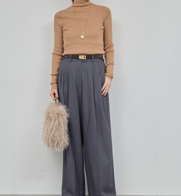  「【SACHIKOコラボ】2タックワイドパンツ」|チノ|グレー