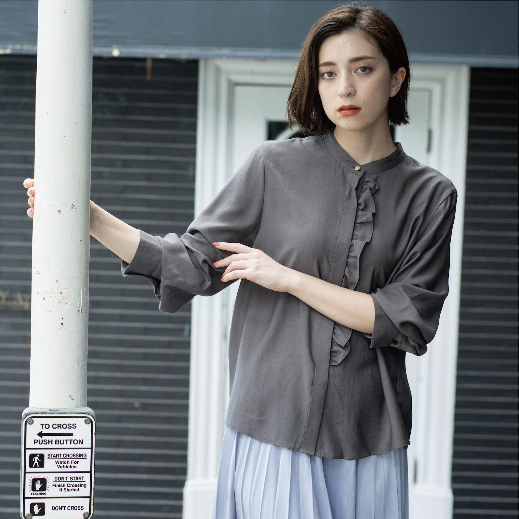 OPAQUE.CLIP「フロントフリルブラウス【洗濯機OK】」|シャツ・ブラウス|