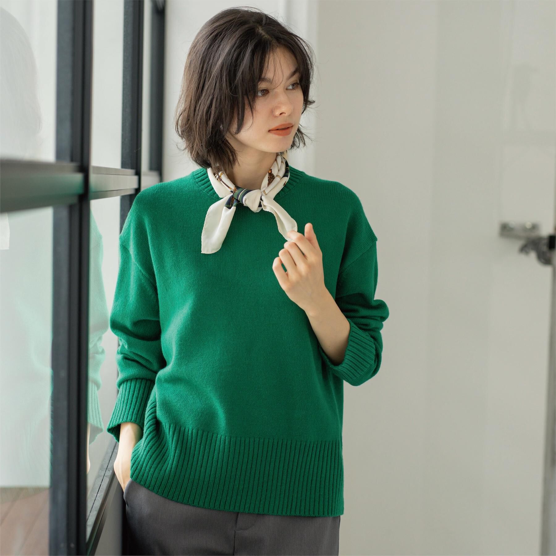 OPAQUE.CLIP「バックボタンリラクシーニット【洗濯機OK】《8col》」|ニット・セーター|