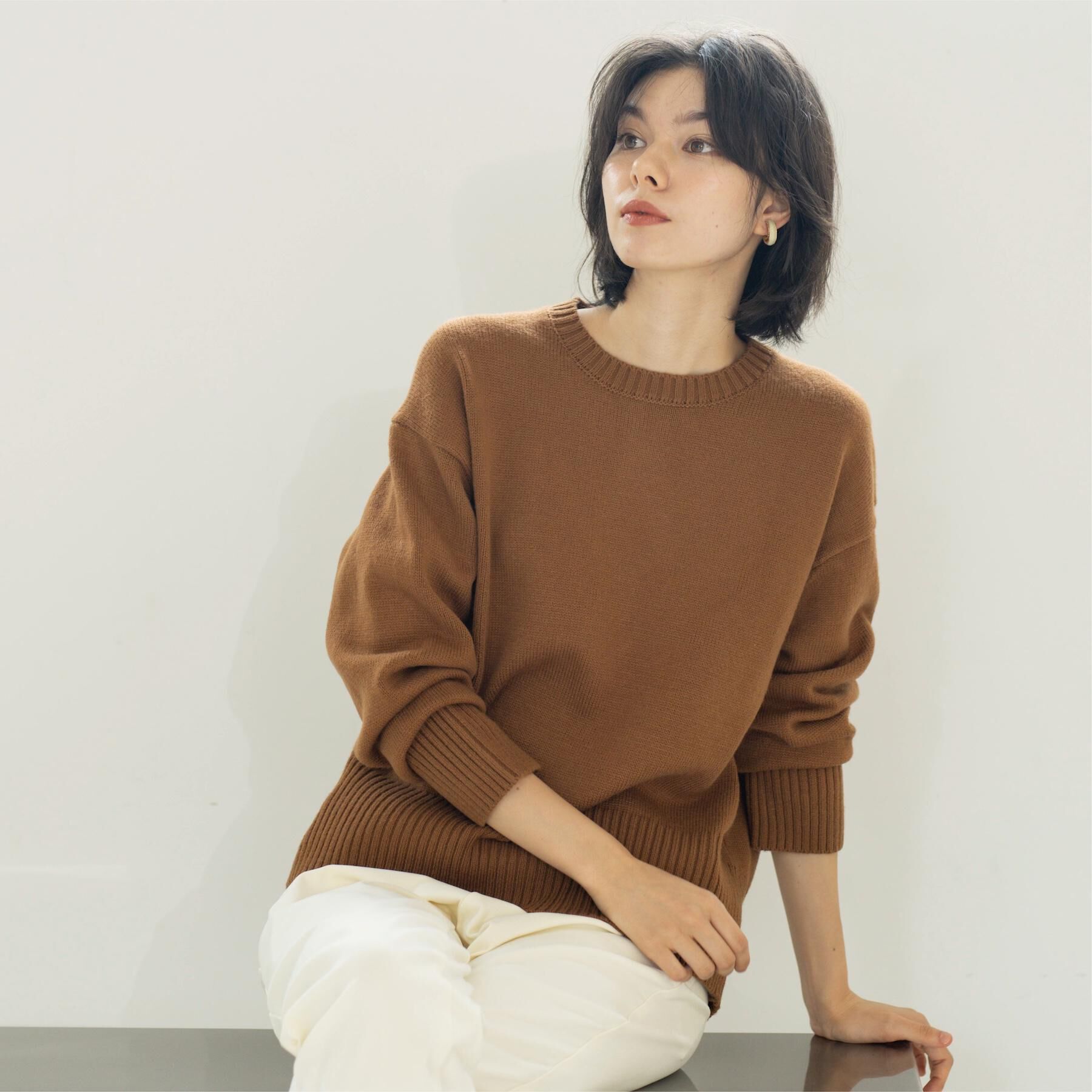 OPAQUE.CLIP「バックボタンリラクシーニット【洗濯機OK】《8col》」|ニット・セーター|