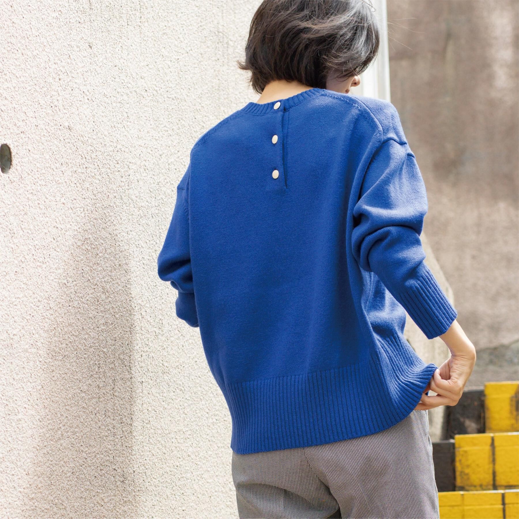 OPAQUE.CLIP「バックボタンリラクシーニット【洗濯機OK】《8col》」|ニット・セーター|