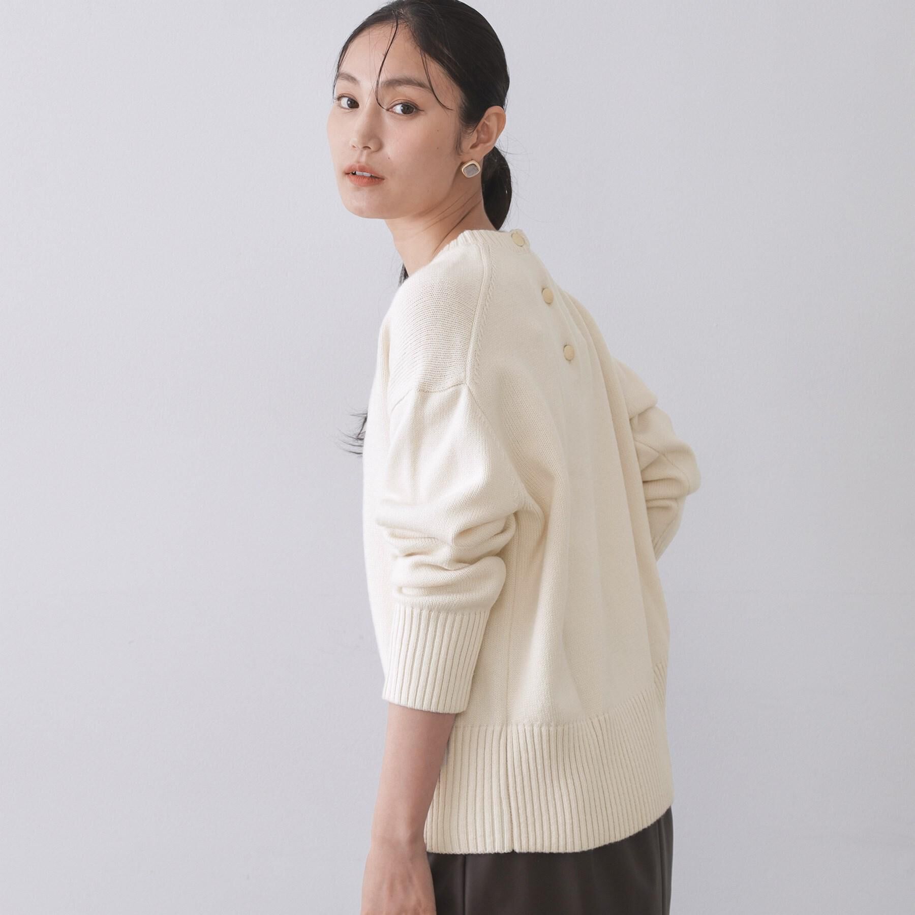 OPAQUE.CLIP「バックボタンリラクシーニット【洗濯機OK】《8col》」|ニット・セーター|