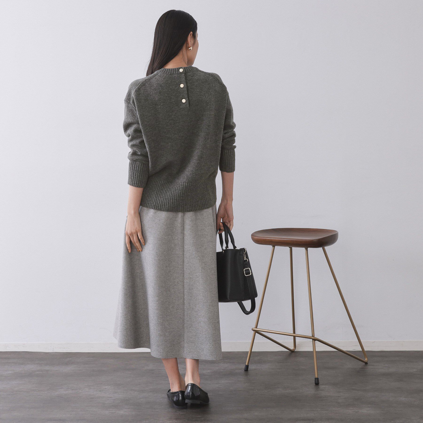 OPAQUE.CLIP「バックボタンリラクシーニット【洗濯機OK】《8col》」|ニット・セーター|