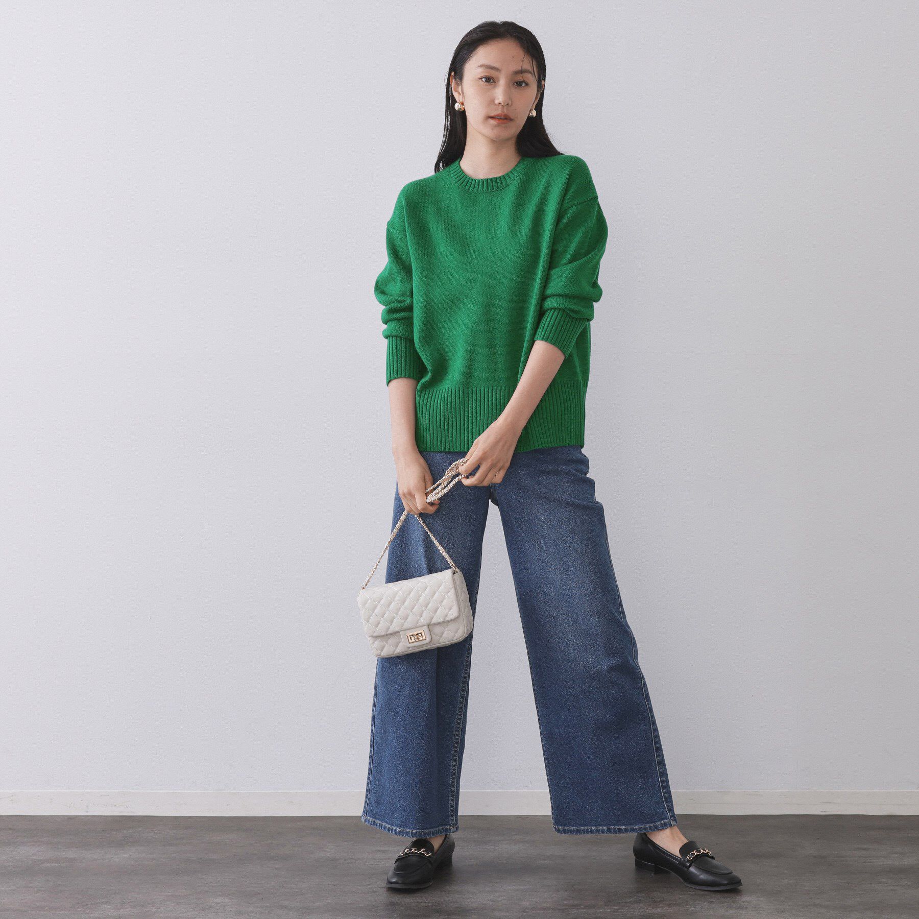 OPAQUE.CLIP「バックボタンリラクシーニット【洗濯機OK】《8col》」|ニット・セーター|