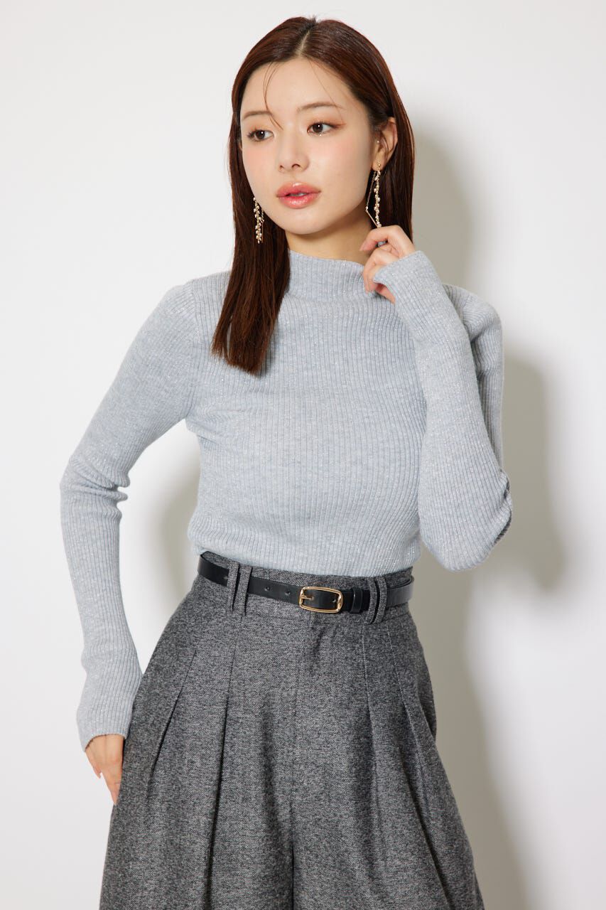 rienda「サムホール付きウォッシャブルハイネックニットトップス」|ニット・セーター|