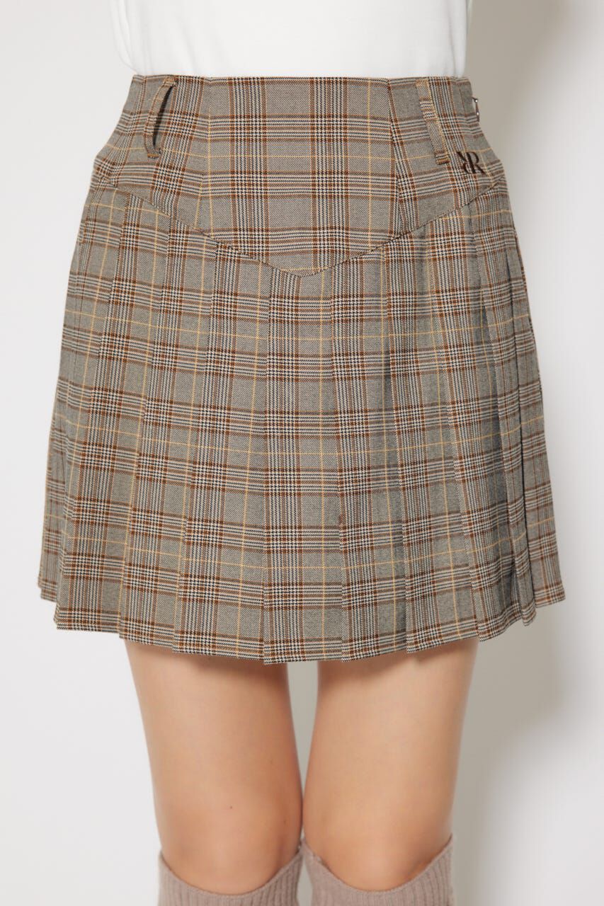 rienda「グレンチェックプリーツスカート」|スカート|