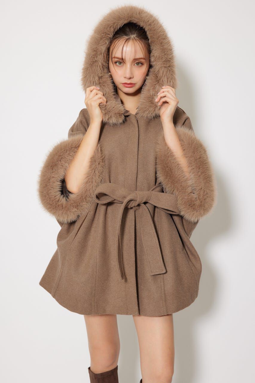 ウールMIXフードポンチョコート（rienda）｜ルミネのファッション通販