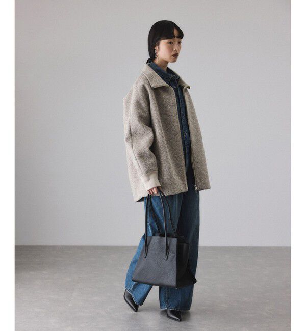 ヘリンボンツイードボンディングコーディガン（ADAM ET ROPE