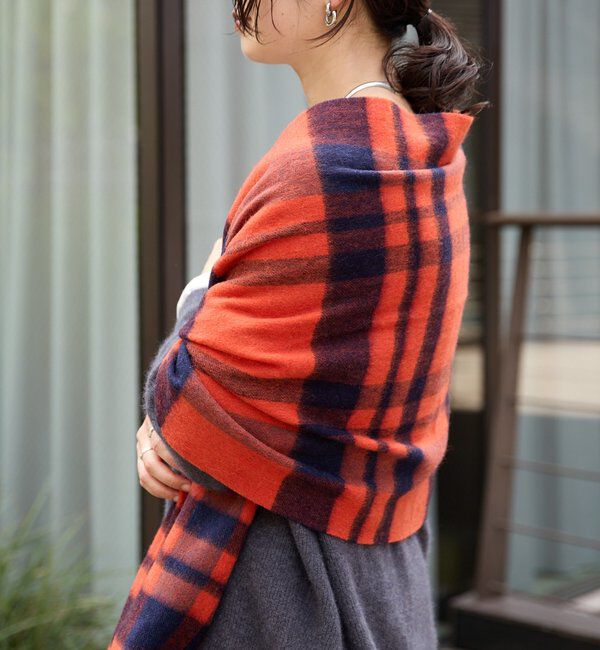  「【秋冬の差し色に】ウールカラーチェックストール」|ストール|
