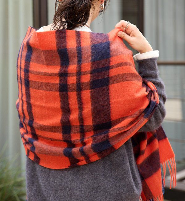  「【秋冬の差し色に】ウールカラーチェックストール」|ストール|