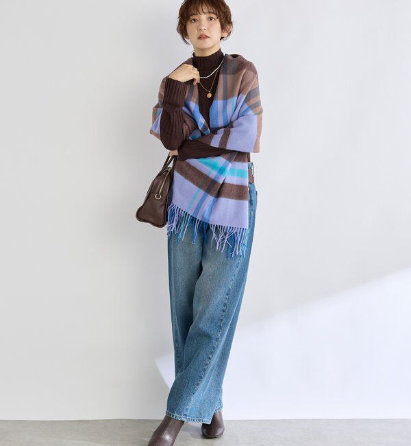  「【秋冬の差し色に】ウールカラーチェックストール」|ストール|