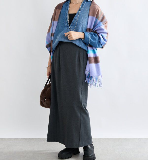  「【秋冬の差し色に】ウールカラーチェックストール」|ストール|