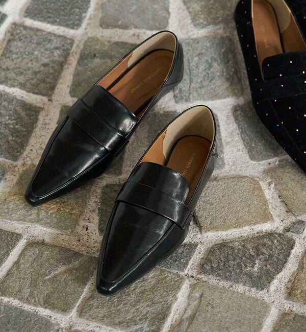  「【再入荷/新色ドット】ポインテッドローファー」|パンプス|ブラックその他1