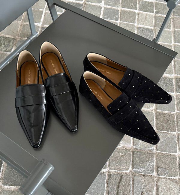  「【再入荷/新色ドット】ポインテッドローファー」|パンプス|