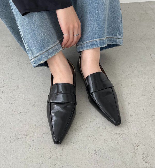  「【再入荷/新色ドット】ポインテッドローファー」|パンプス|