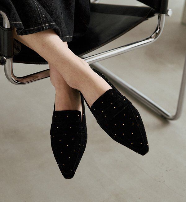  「【再入荷/新色ドット】ポインテッドローファー」|パンプス|ブラックその他2