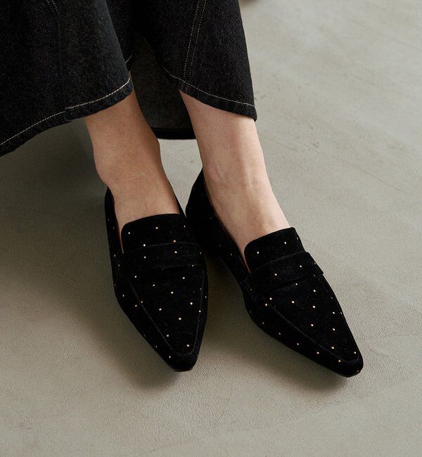  「【再入荷/新色ドット】ポインテッドローファー」|パンプス|