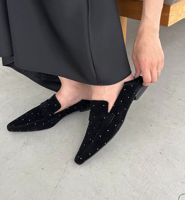  「【再入荷/新色ドット】ポインテッドローファー」|パンプス|