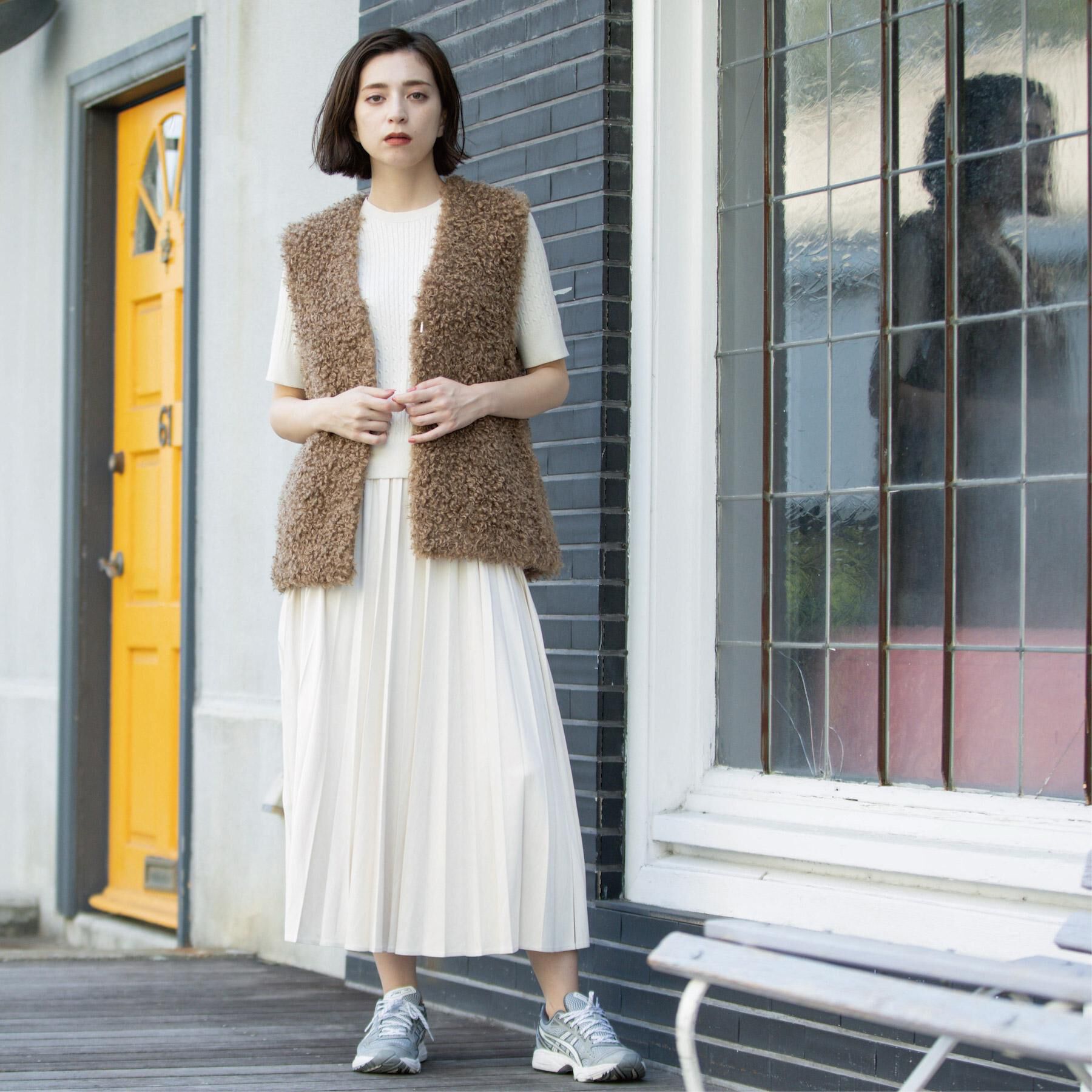 OPAQUE.CLIP「フェイクスウェードプリーツスカート【静電気防止加工/洗濯機OK】《6col/S～LL》」|スカート|