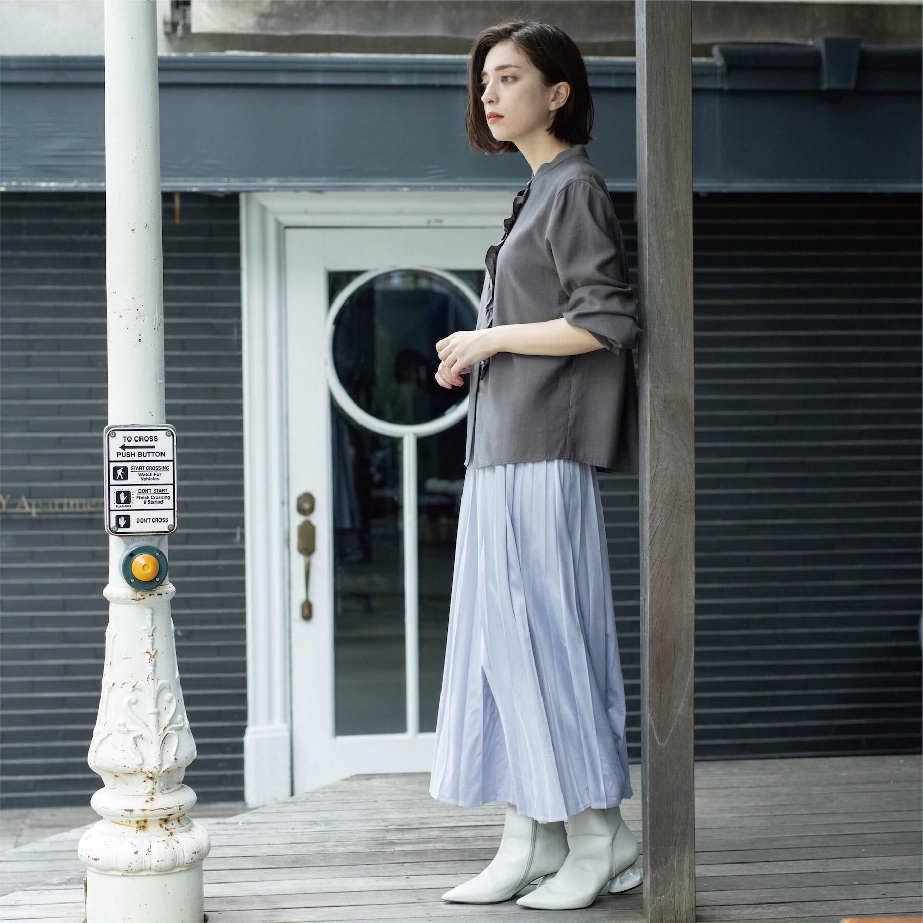 OPAQUE.CLIP「フェイクスウェードプリーツスカート【静電気防止加工/洗濯機OK】《6col/S～LL》」|スカート|