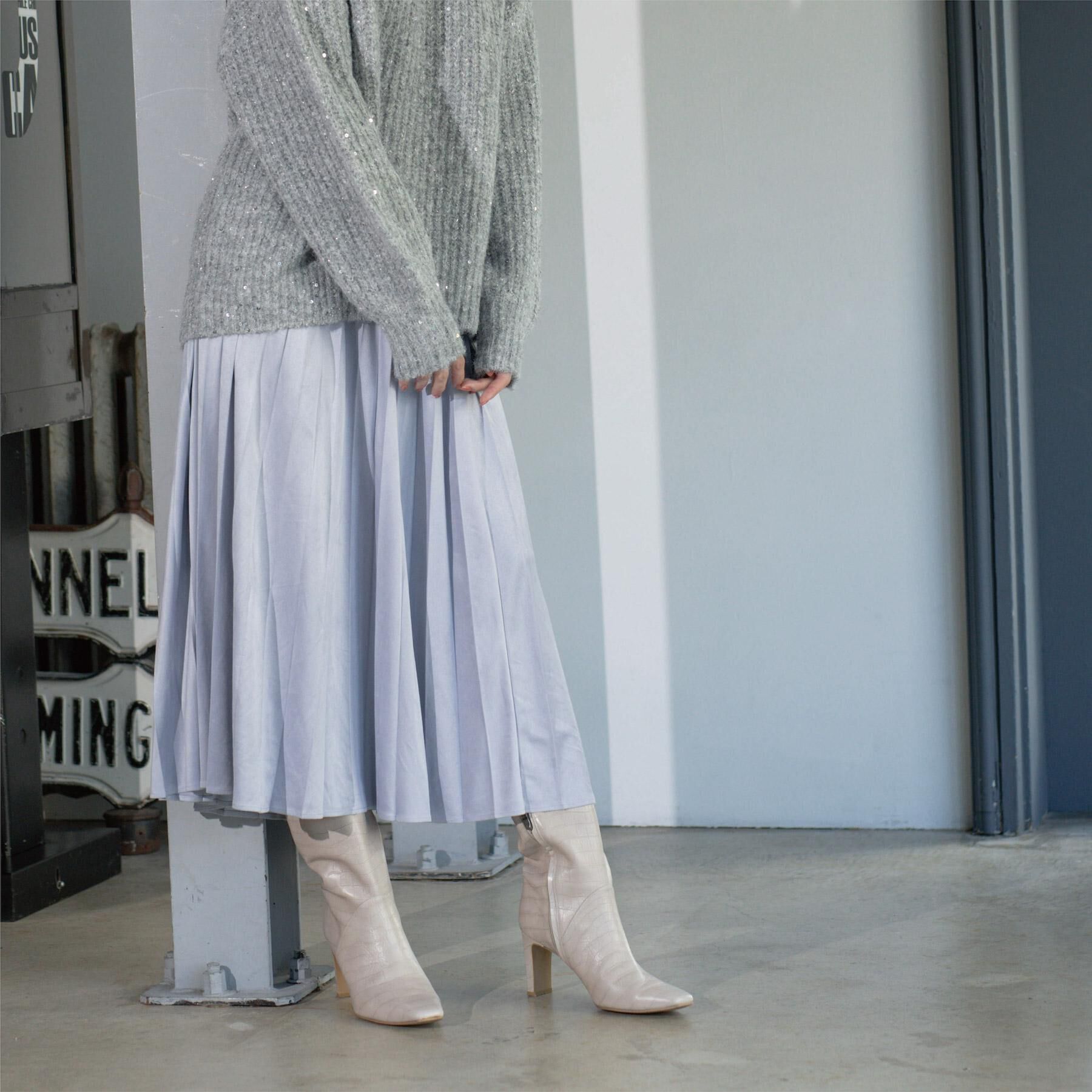 OPAQUE.CLIP「フェイクスウェードプリーツスカート【静電気防止加工/洗濯機OK】《6col/S～LL》」|スカート|