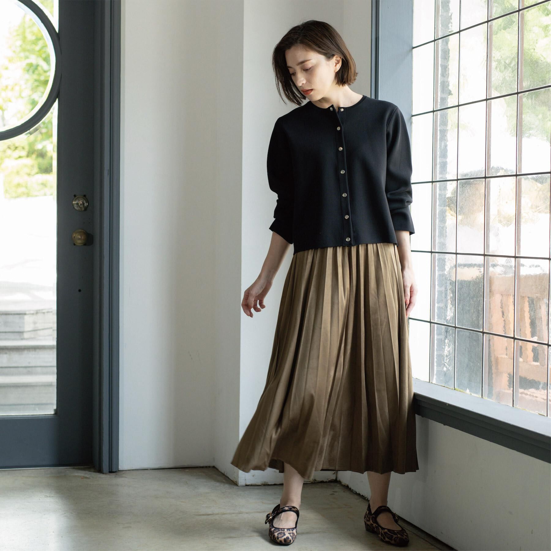 OPAQUE.CLIP「フェイクスウェードプリーツスカート【静電気防止加工/洗濯機OK】《6col/S～LL》」|スカート|