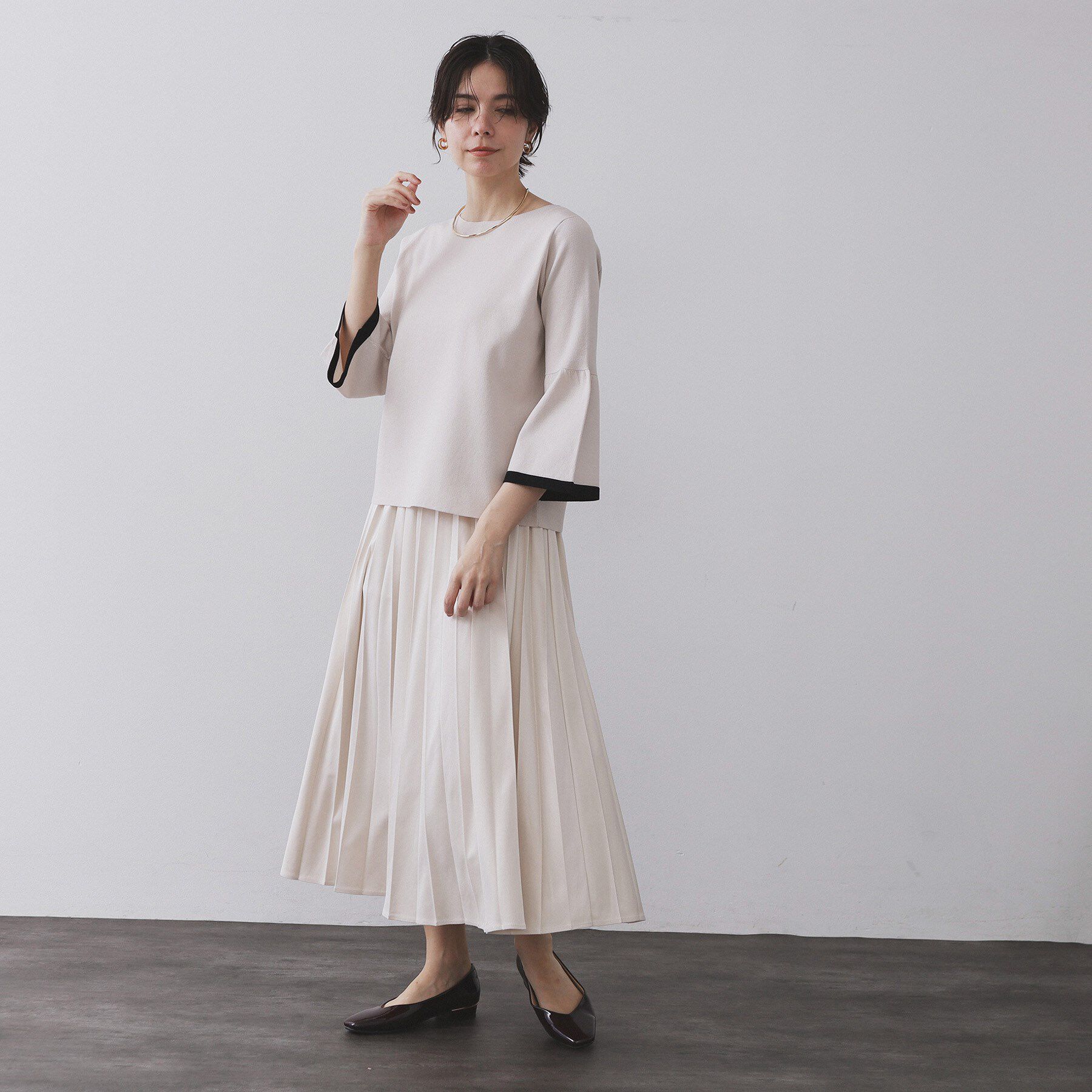 OPAQUE.CLIP「フェイクスウェードプリーツスカート【静電気防止加工/洗濯機OK】《6col/S～LL》」|スカート|