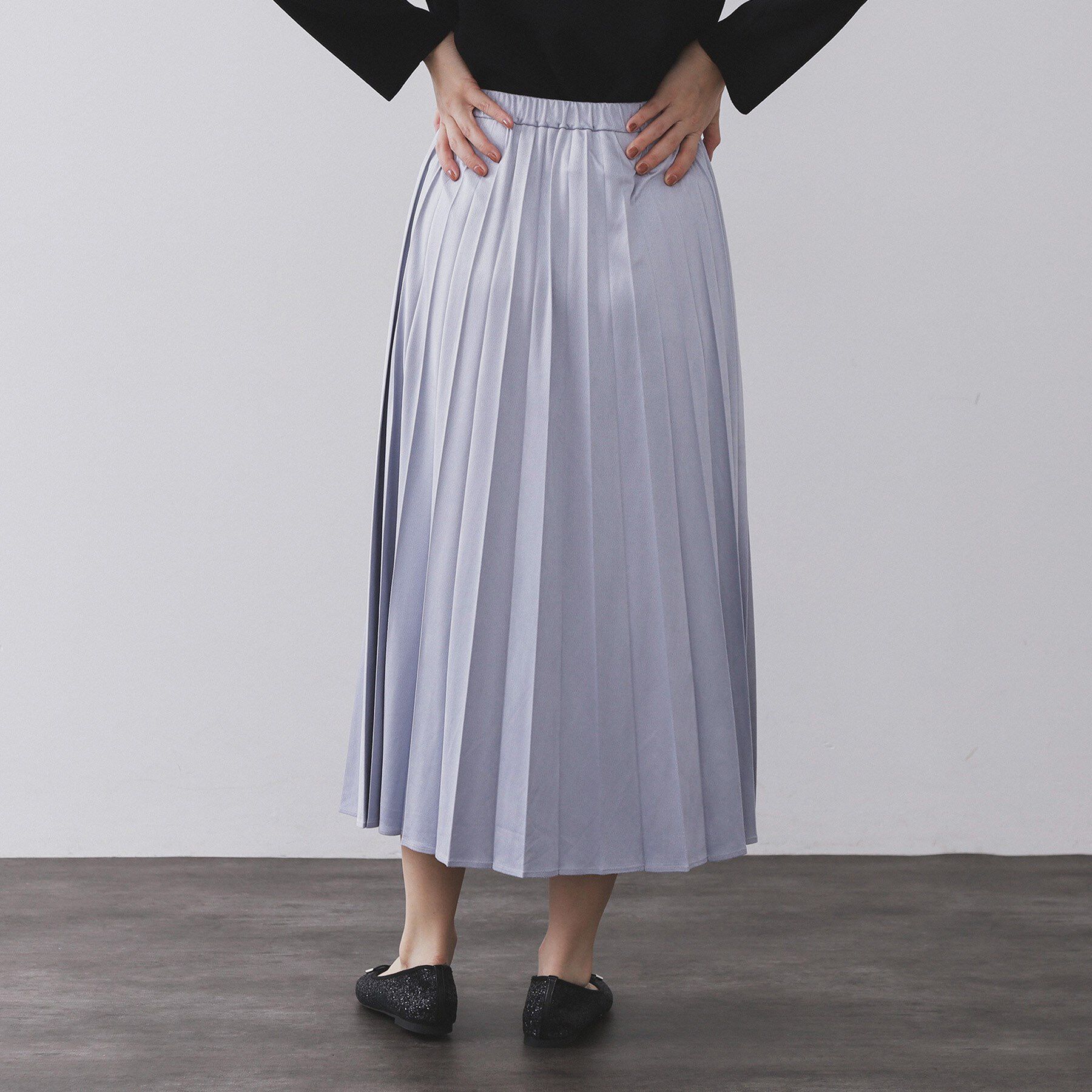 OPAQUE.CLIP「フェイクスウェードプリーツスカート【静電気防止加工/洗濯機OK】《6col/S～LL》」|スカート|