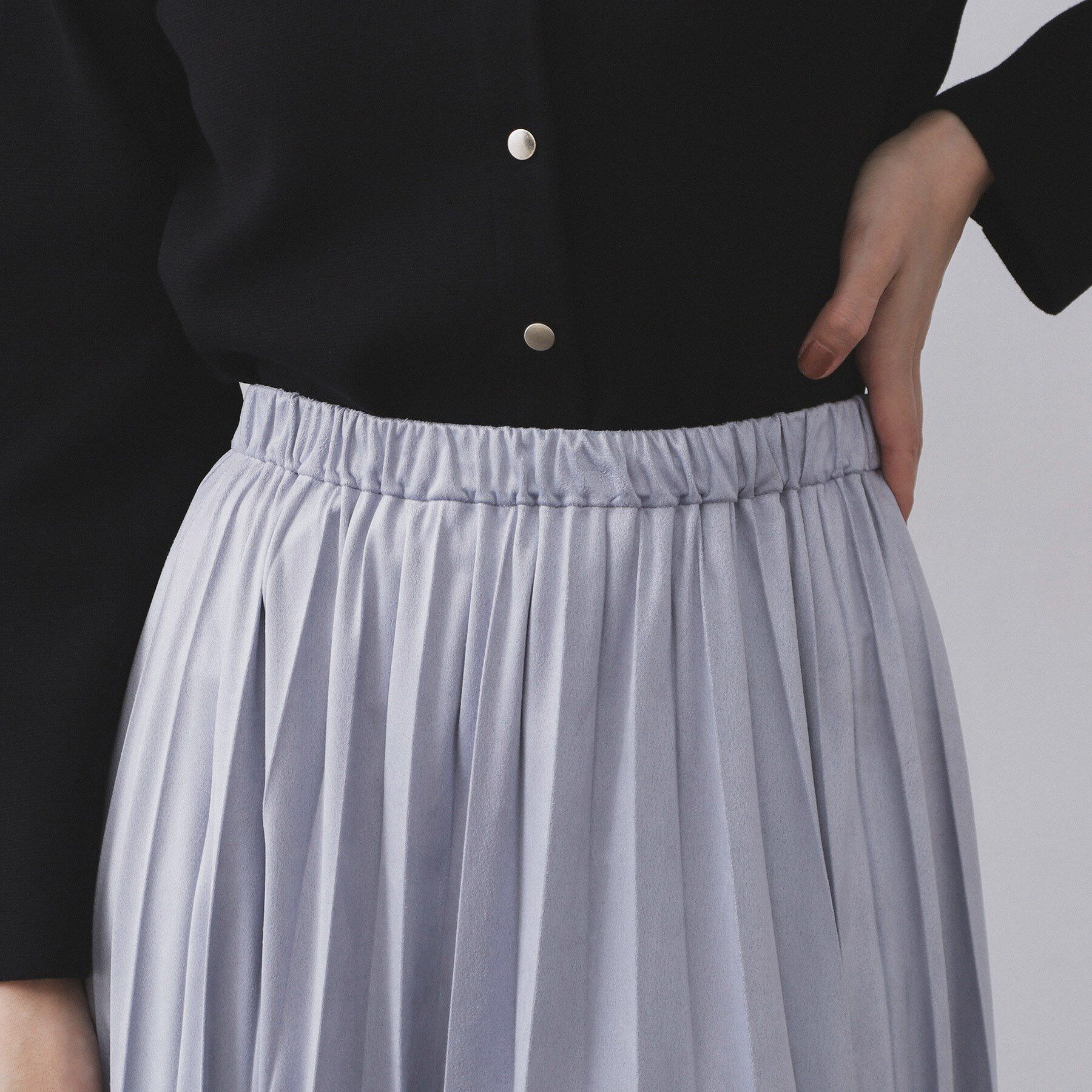 OPAQUE.CLIP「フェイクスウェードプリーツスカート【静電気防止加工/洗濯機OK】《6col/S～LL》」|スカート|