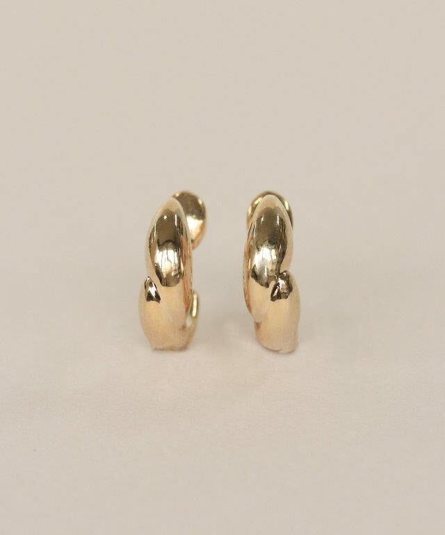  「Bubbloop ひねり風イヤリング ノンホールピアス」|イヤリング|ゴールド系