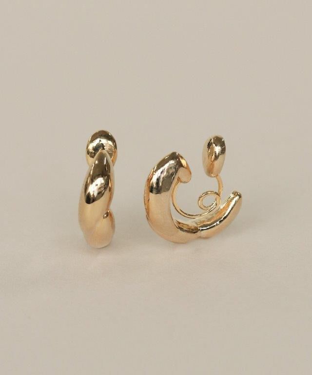  「Bubbloop ひねり風イヤリング ノンホールピアス」|イヤリング|