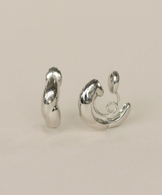  「Bubbloop ひねり風イヤリング ノンホールピアス」|イヤリング|