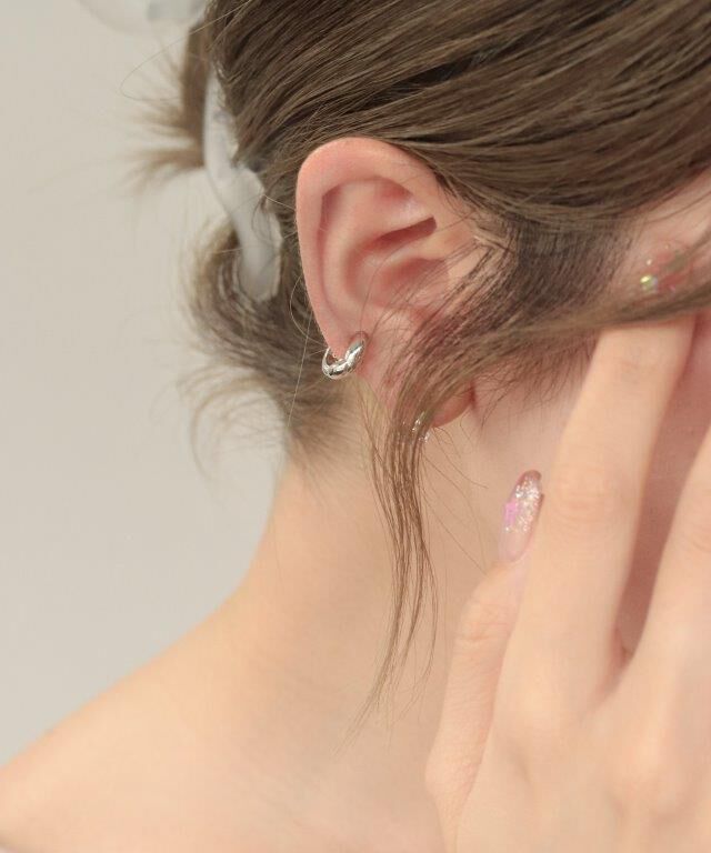  「Bubbloop ひねり風イヤリング ノンホールピアス」|イヤリング|