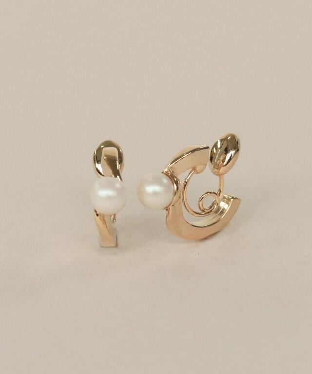  「Bubbloop 1粒パールイヤリング　ノンホールピアス」|イヤリング|ゴールド系