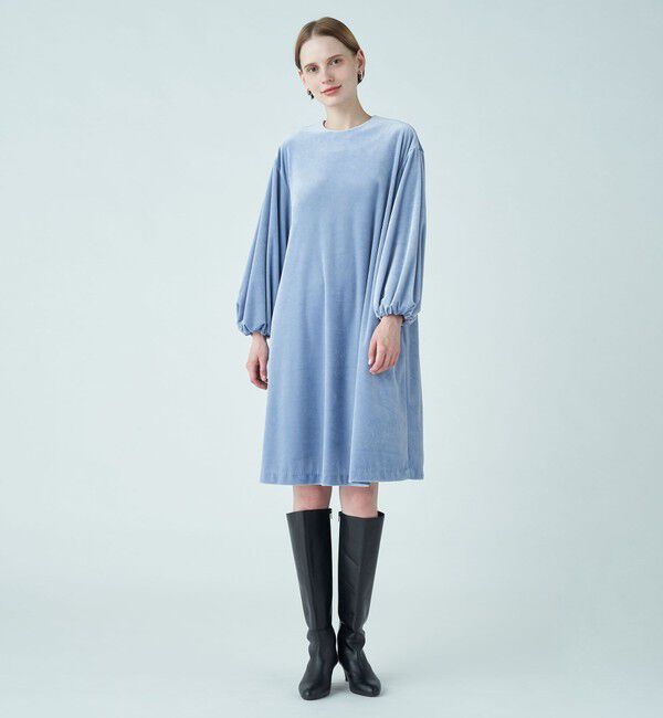 ストレッチベロア ボリュームスリーブワンピース（Ballsey）｜ルミネの