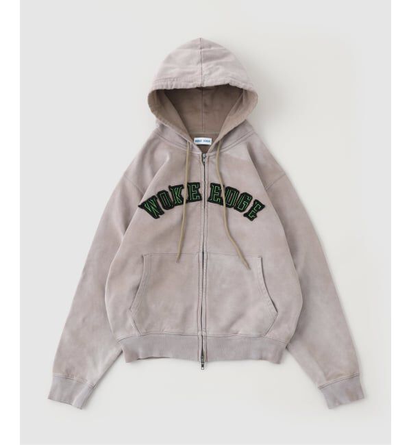 WOKE EDGE / ウォークエッジ Faded Embroidery Zip Up Hoodie（JOINT