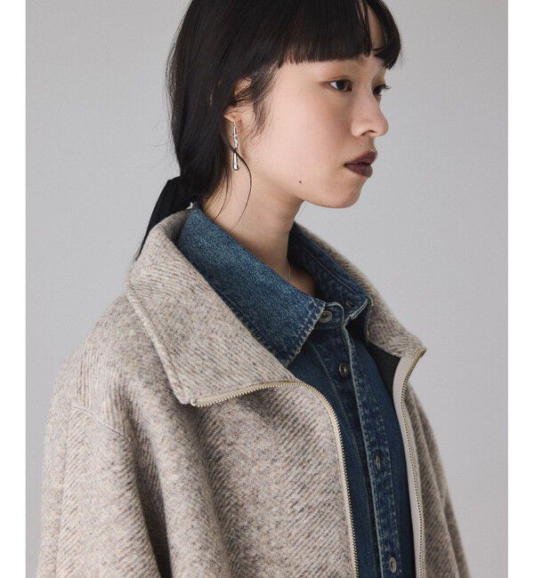 ヘリンボンツイードボンディングコーディガン（ADAM ET ROPE