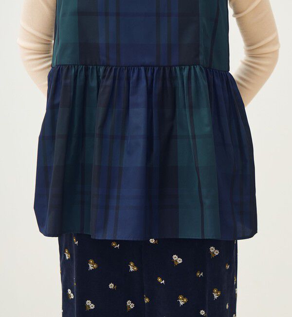 シルクタフタチェック キャミソールトップス（TOMORROWLAND collection