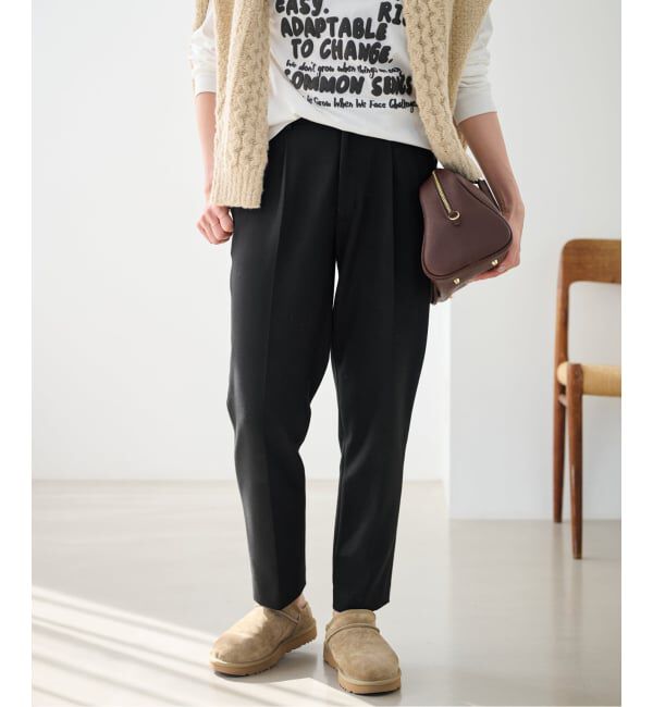 FRAMeWORK「≪追加≫T/R両面起毛パンツ 2」|スラックス|ブラック