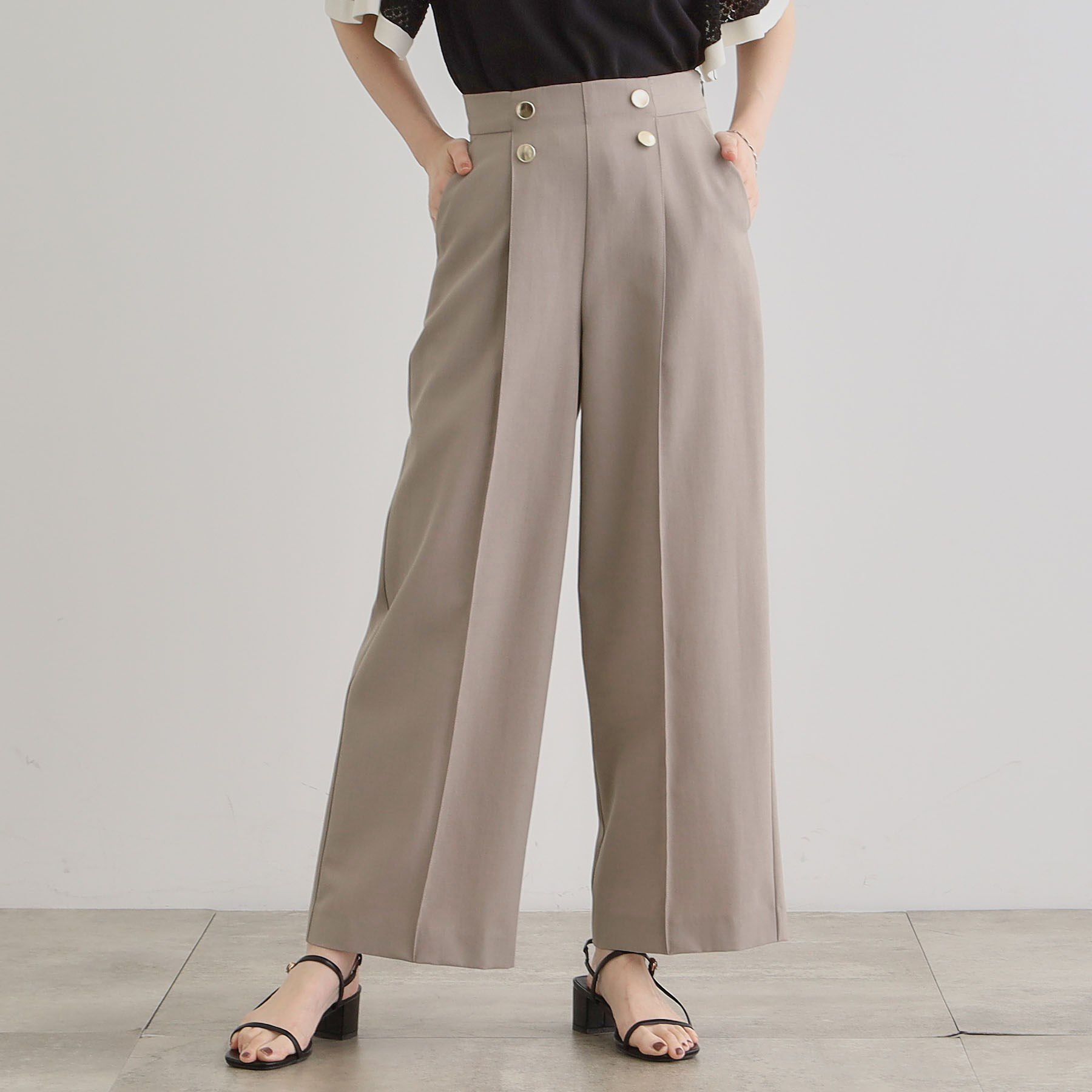 grove「さらっと快適　ピンタックマリンパンツ」|その他|トープ(054)