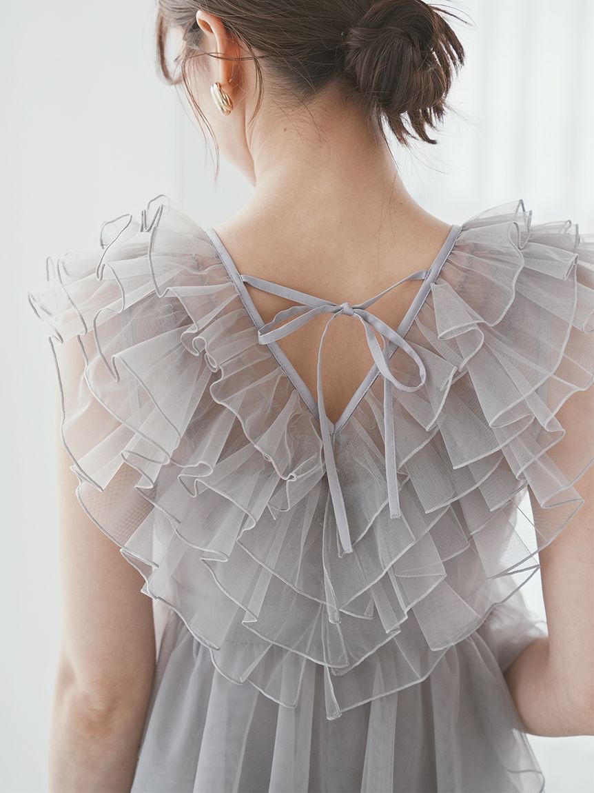 Sustainableペプラムチュールドレス（SNIDEL）｜ルミネのファッション