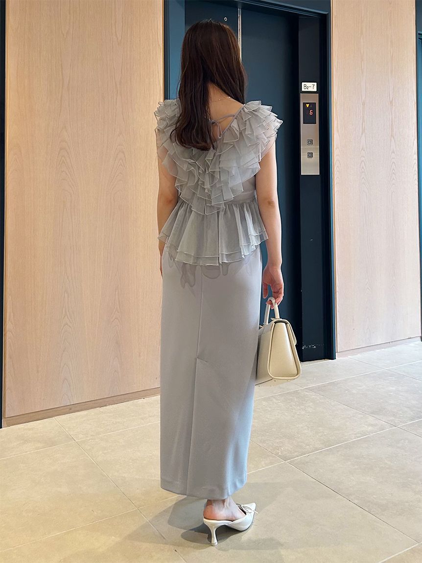 Sustainableペプラムチュールドレス（SNIDEL）｜ルミネのファッション