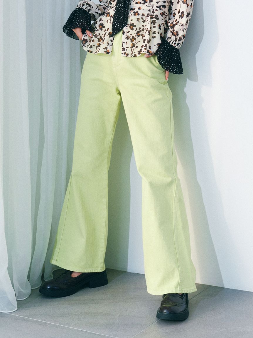 WEB限定00サイズ】ストレッチフレアデニムパンツ（LILY BROWN