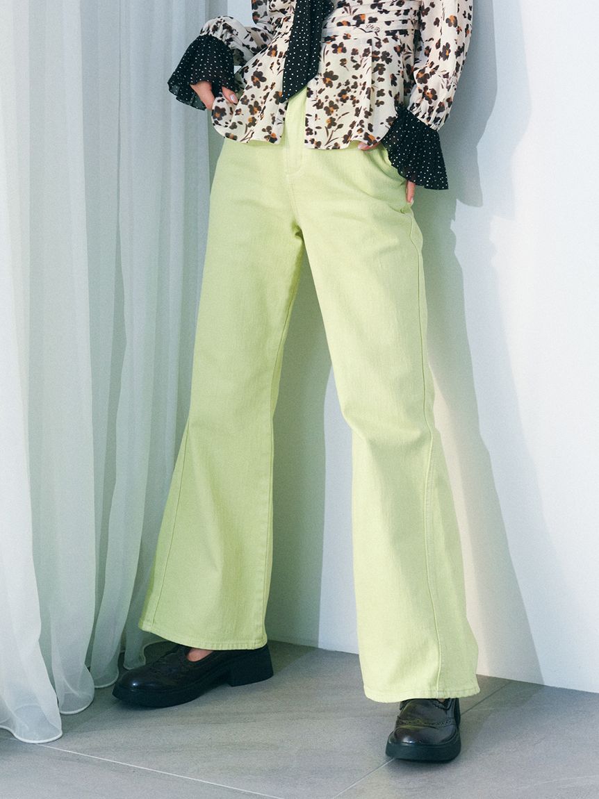 WEB限定00サイズ】ストレッチフレアデニムパンツ（LILY BROWN