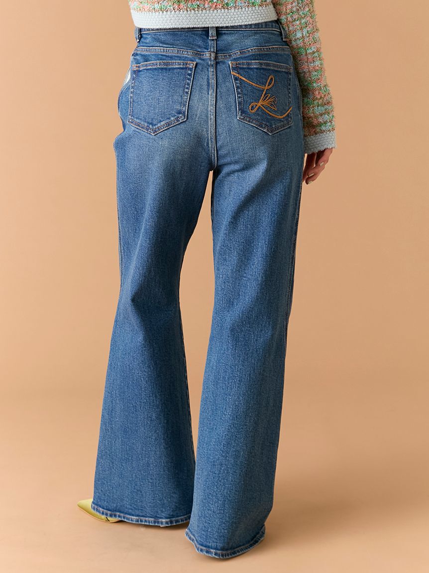 WEB限定00サイズ】ストレッチフレアデニムパンツ（LILY BROWN